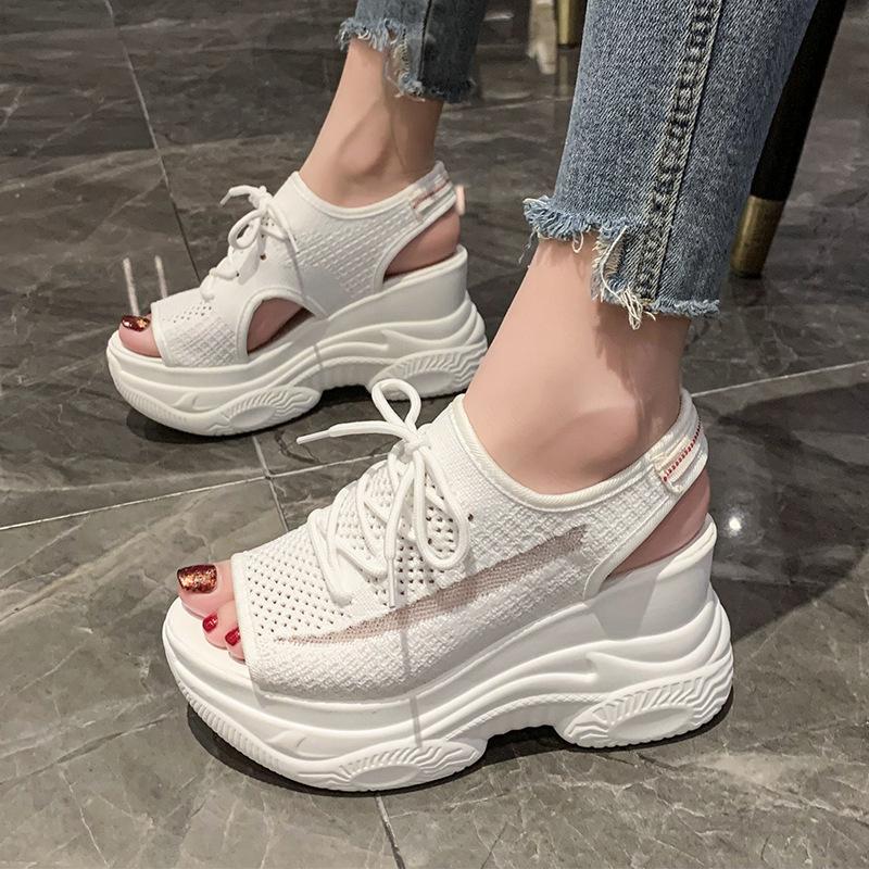 Ladies' Wedge Sandals, Women's Summer New Style, Fly Woven Breathable Series with Fish Mouth Cover, High Heels, Breathable and Comfortable