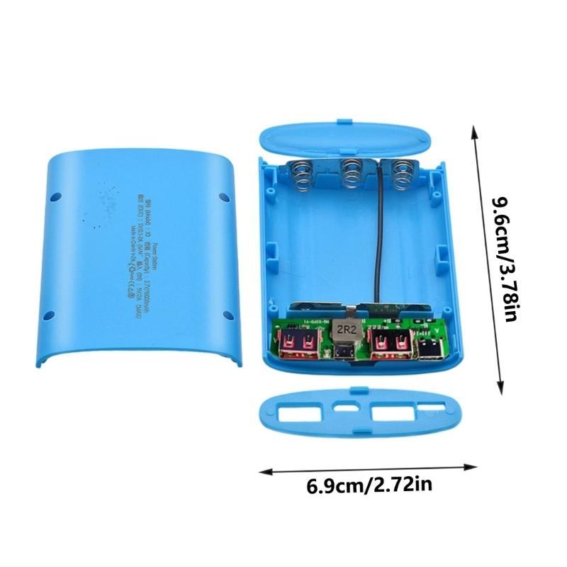 Carcasă portabilă DIY pentru baterii externe cu ieșire Type C și USB dublu, carcasă cu design mic pentru baterii externe pentru 8x18650