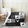 Deer Silhouette Throw Blanket Antlers Arrow Pattern Fleece Blanket Stripes Grid Camouflage Bed Blanket for Kids Teens Room Decor