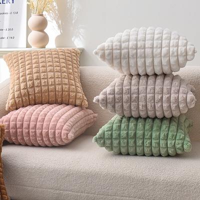 Rabbit-haired Square Small Fragrant Style Pillowcase Sofa Office Pillowcase Plush Backrest Pillowcase Without Core