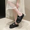 Fashion Bling Platform Mules Slippers Women Flat Sandals Casual Loafers Shoes Woman 2025 Trend Comfort Elegant Dress Summer Slides Mujer