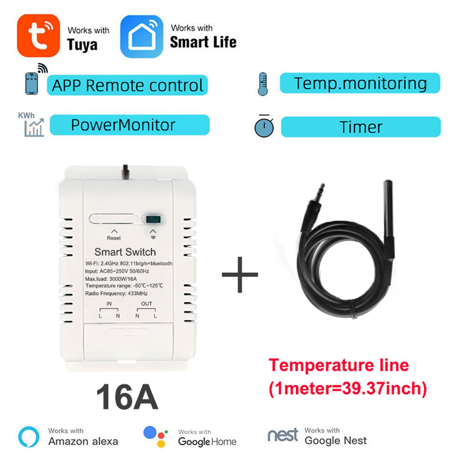 WiFi Intelligent Energy Circuit Breaker Mobilephone APP with Real-time Temperature Measurement and Day Month Year Power Statistics Functio