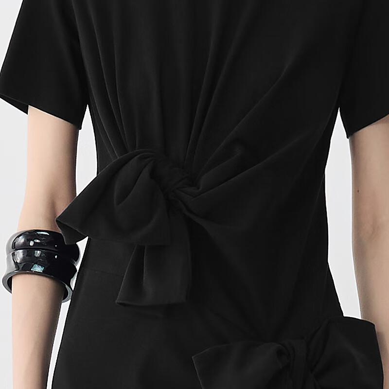 JNBY 2025 Summer Short-Sleeve Round Neck Straight Dress