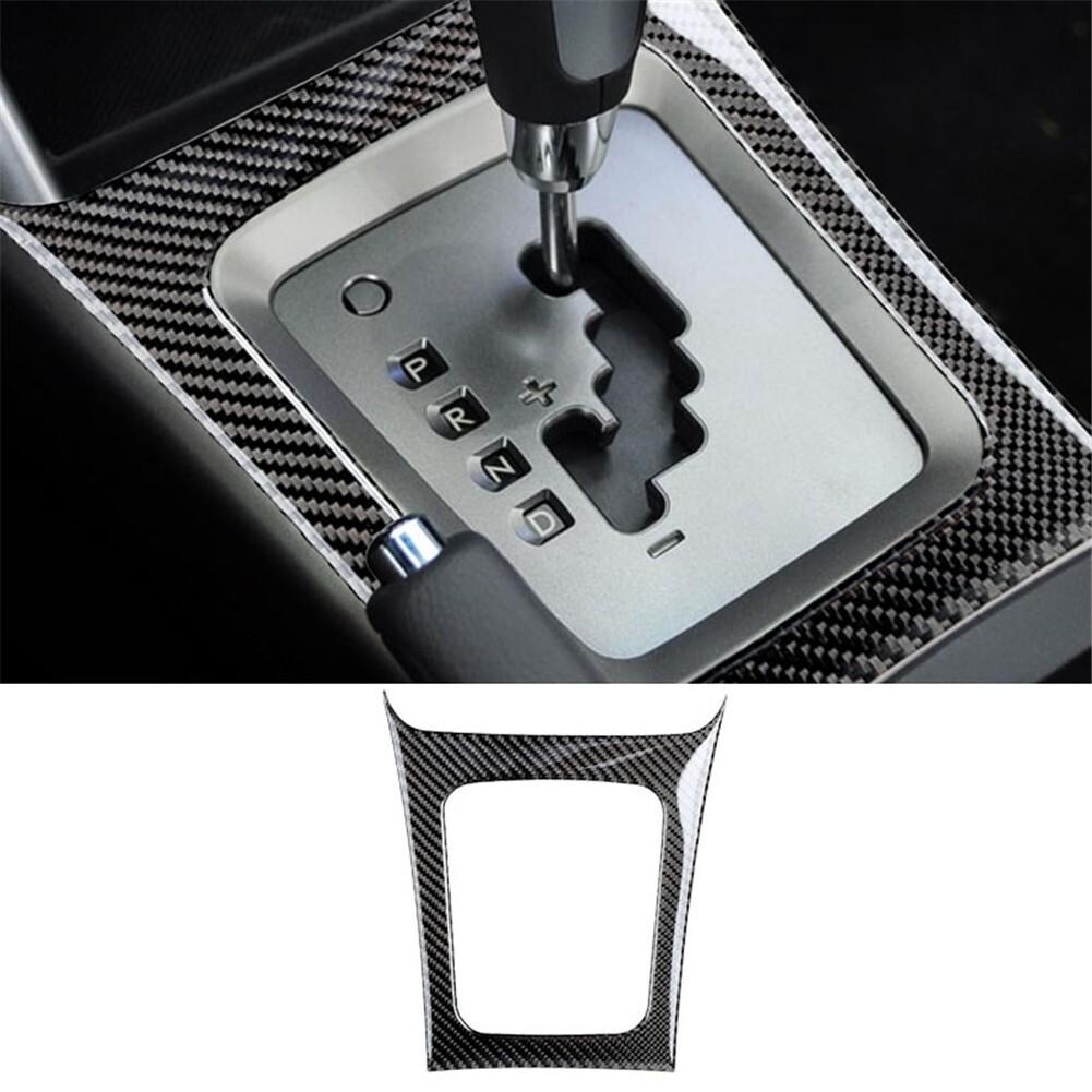 Black Carbon Fiber Interior Gear Shift Frame Trim For Subaru Forester 2009-2013