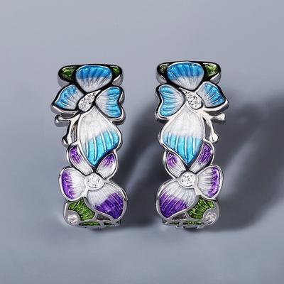 Mode Oorbellen voor Vrouwen Vlinder Bloem Vorm Sieraden Blauwe Vlinder Oorbellen Mode Dames Sieraden Bloem Oorbellen