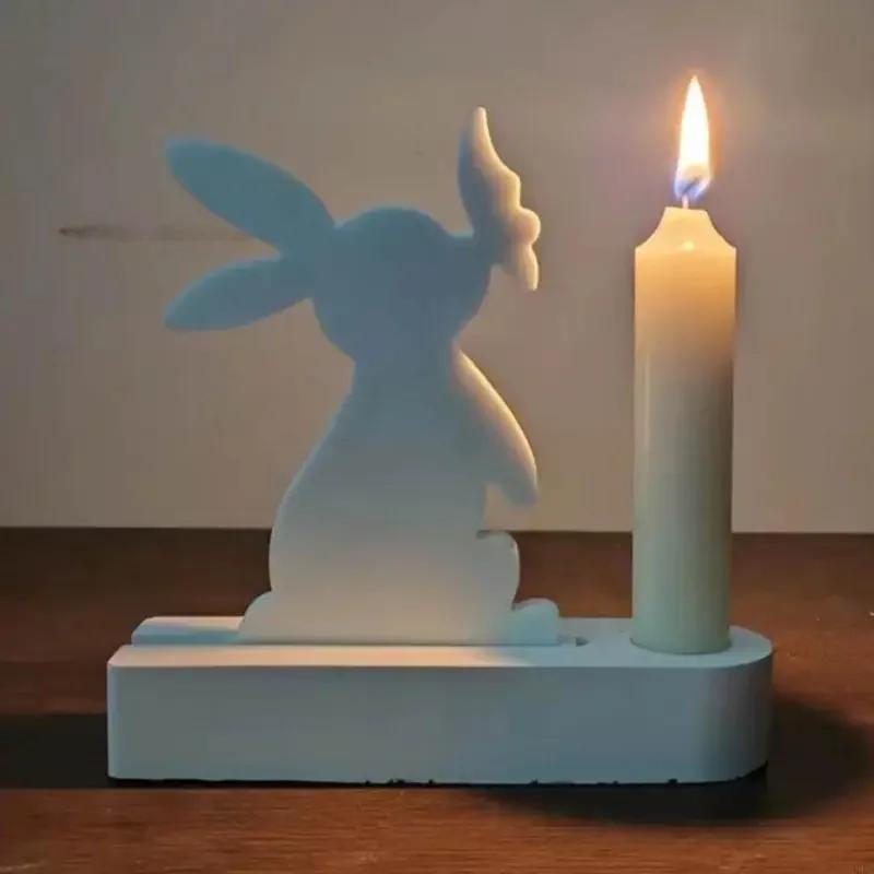 1pcs Easter Rabbit Holder Molds Silicone Candlesticks Molds for EasterCrafting
