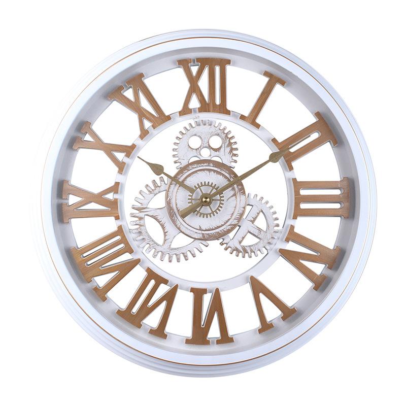 

Industrial Style Gear Hollow Wall Clock Plastic Material Silent Style Study Room Living Room Personalized Clock Decoration Clock 45CM white