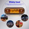 LED Side Marker Lights 3-LED Track Position Lamp 24V Waterproof Universal Yellow Pack of 6
