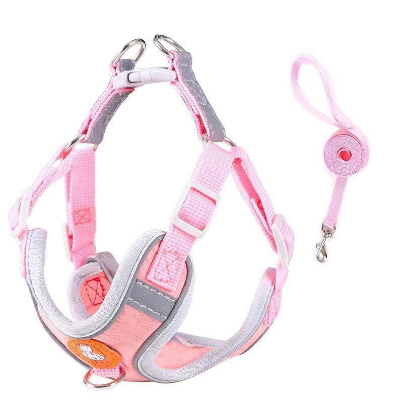 

Dog Leash, Dog Walking Leash, Reflective Chest Strap, Adjustable Dog Walking Leash, Dog Chain, Small Vest Style L розовый