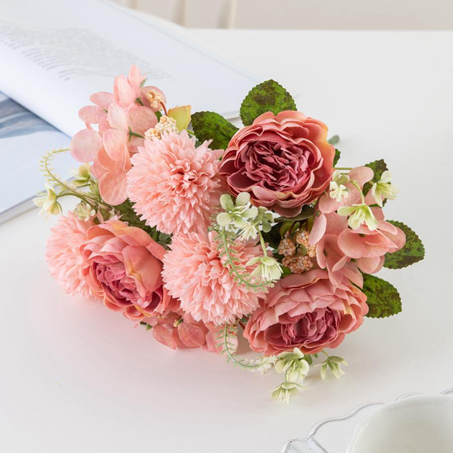 

Artificial Flowers Big Silk Peony Wedding Hydrangea Brial Bouquet Valentine s Wreath Decora Home Room Scrapbooking Diy Gifts Box 1 pc шампанського