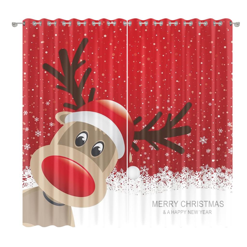 Christmas Curtains Bedroom Living Room Balcony Blackout Curtains Office Hotel Insulation Curtains