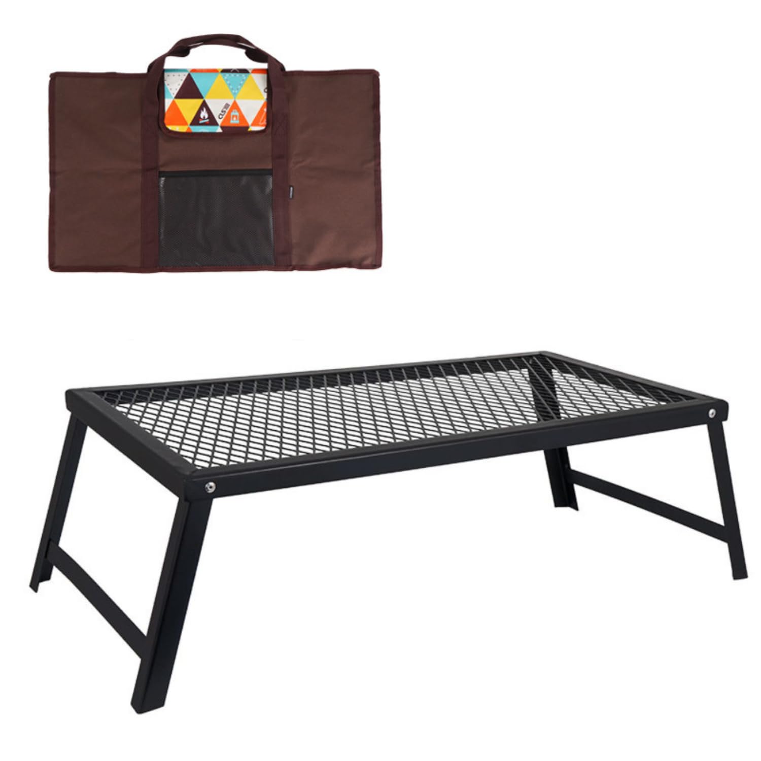 

Стол для костра Компактный мини-барбекю из стали Легкий кемпинговый уличный столик для костра Складной барбекю с возможностью переноски (коричневый