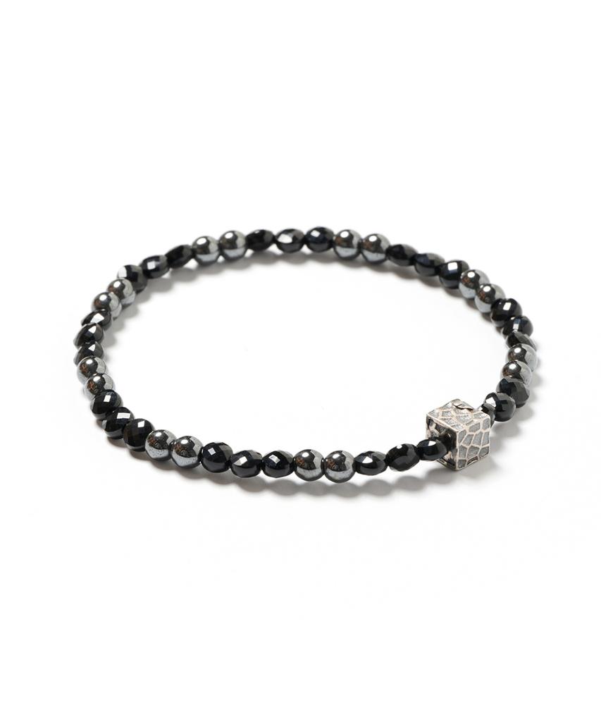 Polalita Black & Silver Mix Bead Bracelet (Plt-Br-052_Bk)