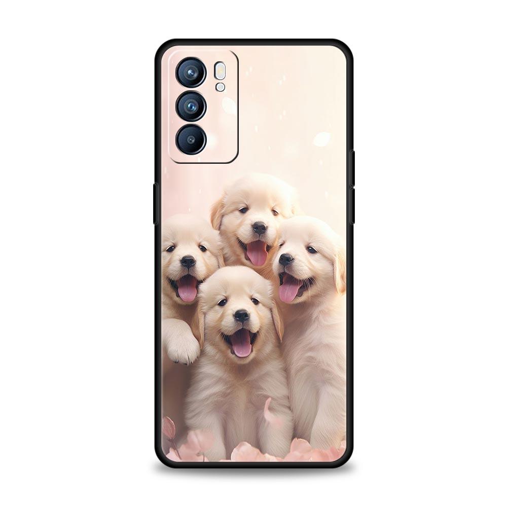 Cute Little Dog Phone Case For Oppo Reno 13 12 11 10 7 F Find X5 X6 A98 A80 A79 A78 A57 A54 A31 A17 Pro 5G Soft TPU Cover Capas