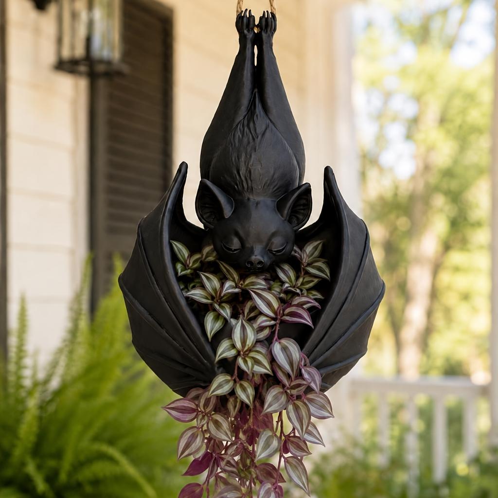 Cute Hanging Bat Flower Pot, Gothic Style Upside-Down Bat Planter, Hanging Planter for Succulents And Climbing Plants