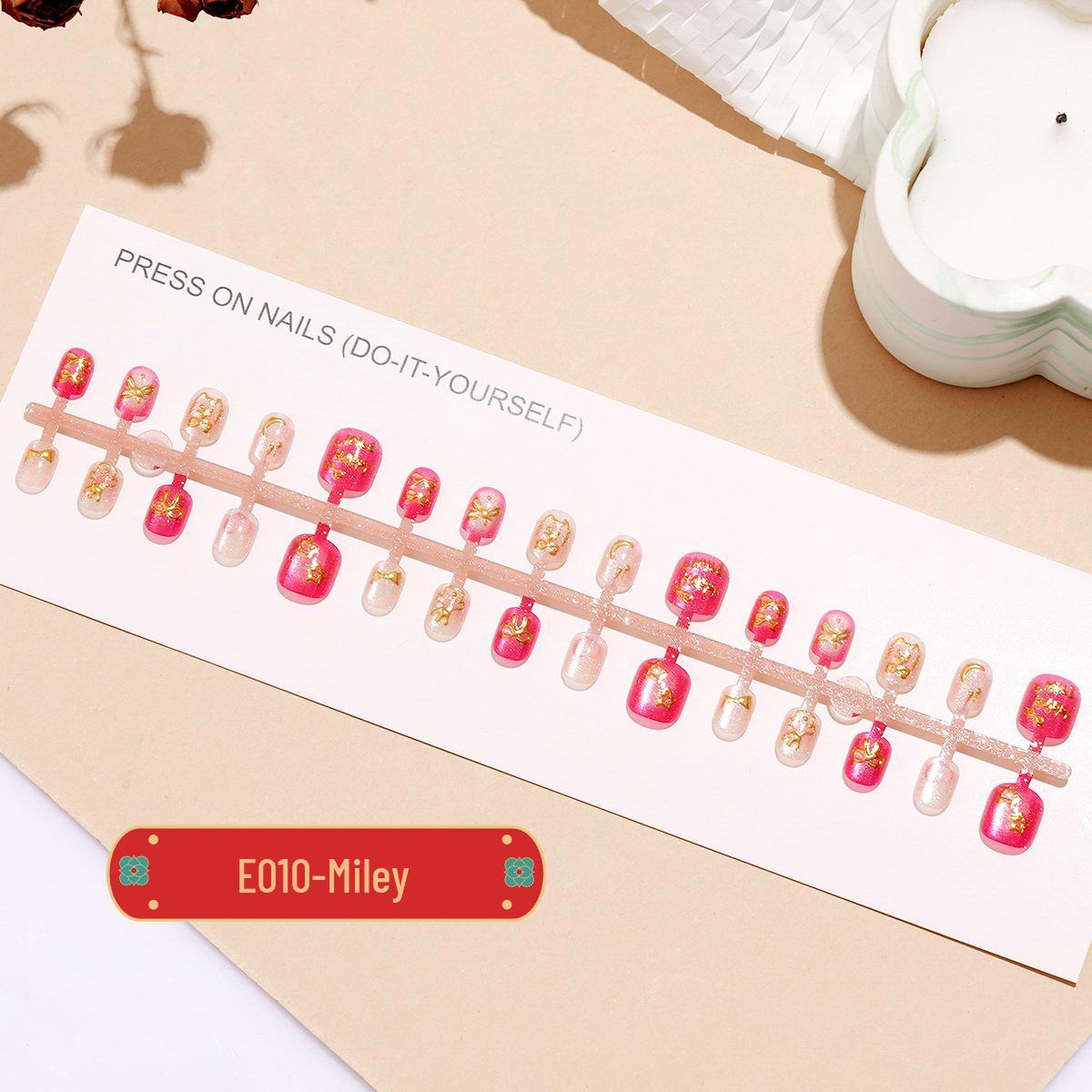 

E010 Adorable Children s Wearable Nail Stickers - Short Style for Little Girls - Gilded One Size