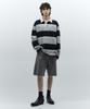 INSILENCE Crease Denim Half Pants Sand Grey