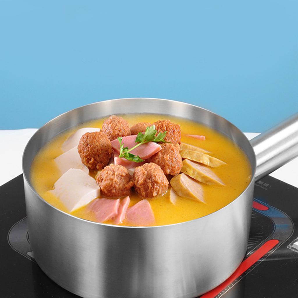 Stainless Steel Saucepan with Handle Multipurpose Nonstick Handheld Sauce Pan Cooking Pot for Induction Cooker Gas
