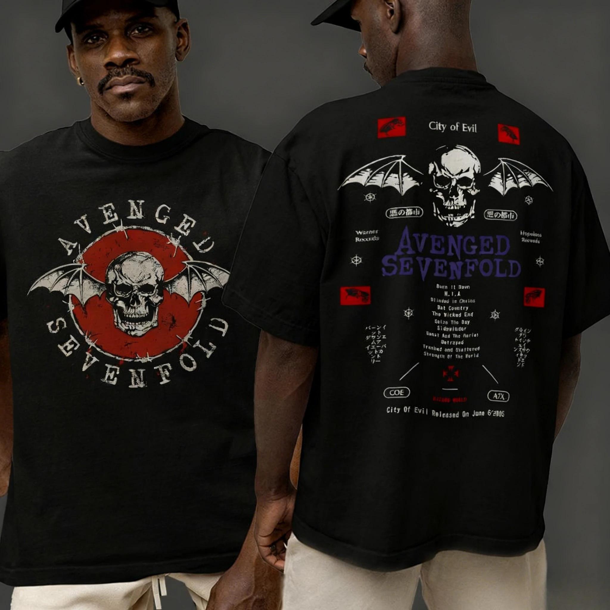 

Avenged SEVENFOLD Основана в 1999 году Футболка группы A7X Металлическая одежда для группы Хип-хоп футболка Высококачественный хлопок Мужская женская одежда Унисекс Топы S