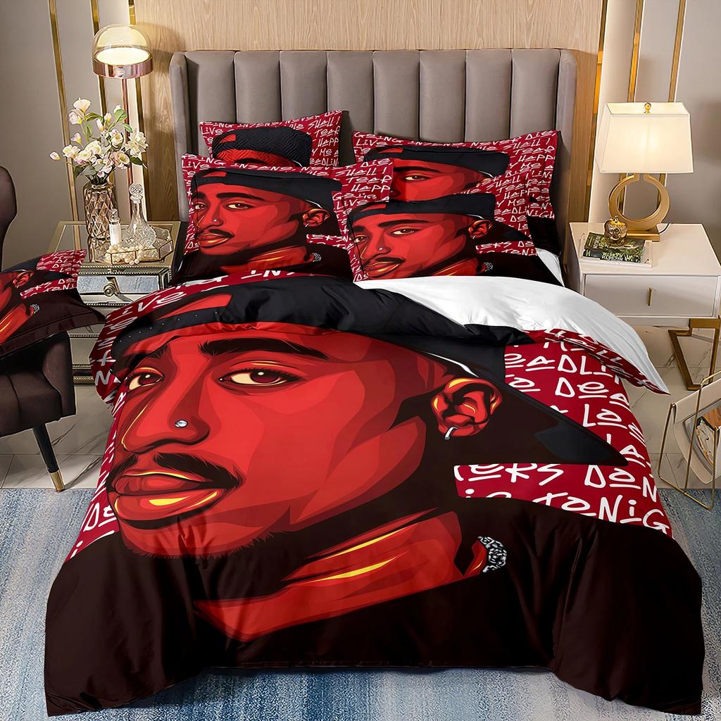 3D-DruckerRapper Tupac 2Pac Bettwäsche-Sets Bettbezug Kissenbezug Erwachsene Junge Mädchen Schlafzimmerdekoration Kinder Einzel-Doppelgröße Geschenk