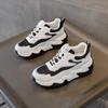 2025 Trendy Women's Genuine Leather Platform Sneakers with Thick Sole and Concealed Lift