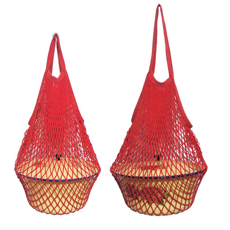 Xiaohongshu Pure Cotton Mesh Bag: Portable, Foldable Grocery Net Bag for Fruits & Vegetables