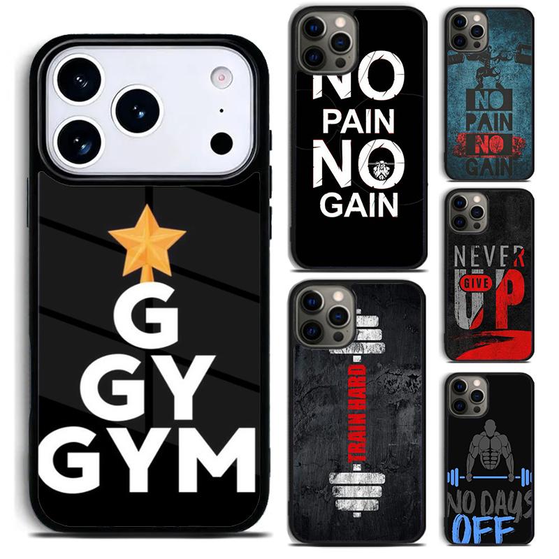 Gym Fitness Phone Case for iPhone 17 16 15 Pro Max Air 14 13 12 11 Plus Shockproof Cover