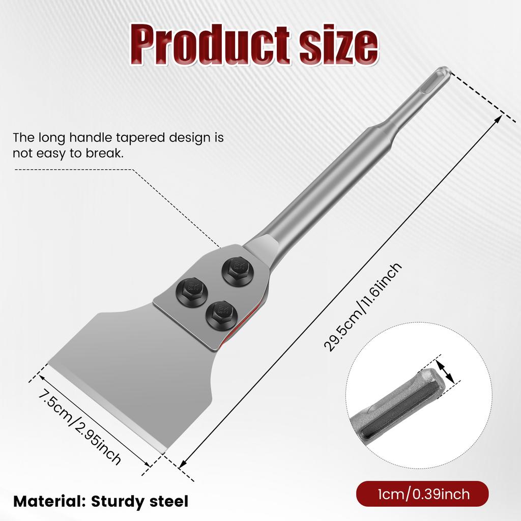 SDS Plus Floor Scraper for Removing Vinyl Flooring VCT Tile Linoleum Concrete Mortar Flooring Adhesive Remover