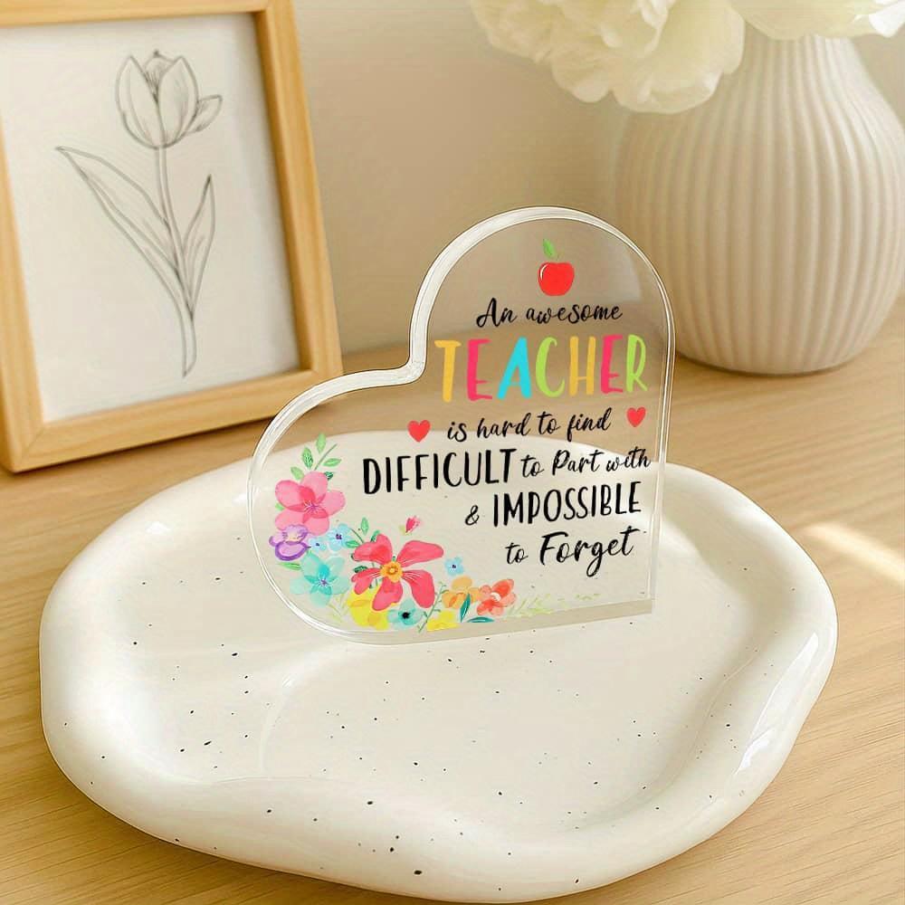 "An Awesome Teacher" Desk Sign. A charming, hard-to-forget gift for Teacher's Day or thank yous.