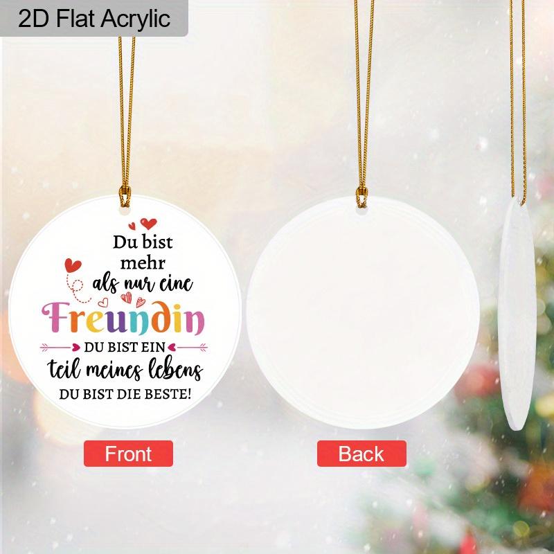 1pc German Freundin Round Acrylic Pendant Christmas Tree Ornament Friendship Gift for Best Friends