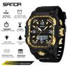 Sanda Men's Trendy Waterproof Multi-Functional Electronic Watches with Three-Time Zones for Casual Use