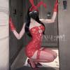 Erotic Underwear, Sexy Strapless Lace Seductive Body-hugging Dress, Women's See-through Uniform, Pure Desire Without Taking Off Pajamas 1388
