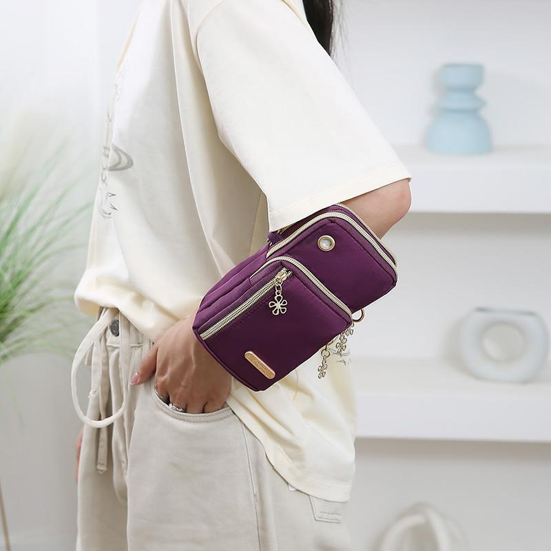 Minimalist Women's Phone Sling Bag – Lightweight Nylon Crossbody with ID Pocket, Ideal for Travel & Shopping