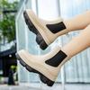 Thick Soled Waterproof Anti Slip Women's Rain Shoes Korean Outdoor Fashion Work Shoes Four Season Black Durable Women's Boots