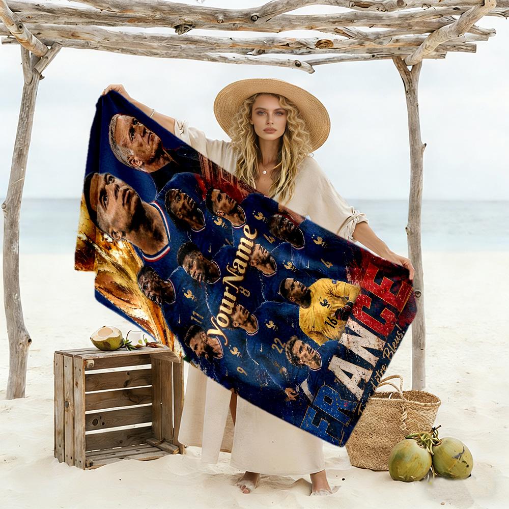 Mbappe Personalized Text Beach Towel Super Soft & Absorbent Suitable for Sports Travel Swimming Yoga Bathroom Beach And Pool