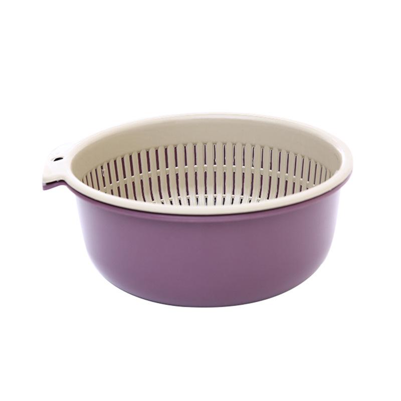 Double Layer Drain Basket Washing Storage Basket Filter Bowl Drain Vegetable Fruit Cleaning Colander Tool Household Kitchen
