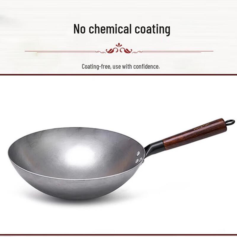 Sanjiaolong Handgefertigter Rundboden-Eisenwok für Gasherde