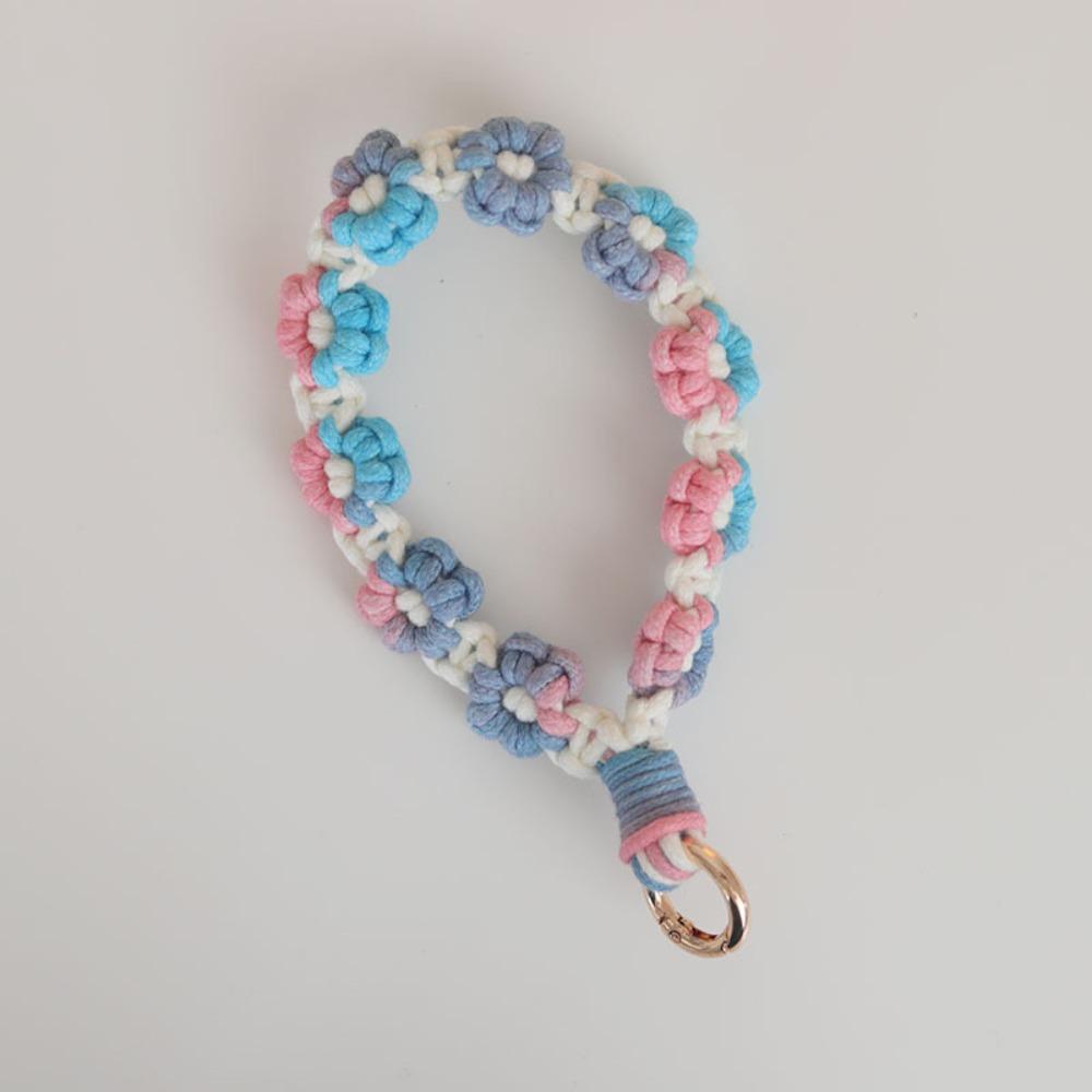 Cellphone Strap Lanyard Daisy Flower Keychain Keyring Wrist Lanyard Bracelet  Girls