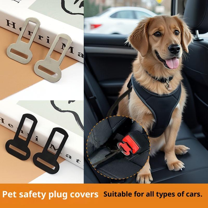 5Pcs Thick Pet Seat Belt Adapters Seat Belt Clip Seatbelt Lock Buckle Plug Car Metal Clips For Pet Leashes Car Accessories