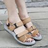 Fashion New 2025 Sports Casual Sandals Woven Velcro Large Size Women's Shoes Simple Cloth Lightweight Velcro Anti-Slip Mother's Shoes