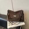 Neue Vintage-Textur-Ketten-Tragetasche für Damen, große Kapazität, Schulter-Crossbody-Handtasche