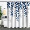Green Plant Waterproof and Mildew-proof Polyester Bathroom Shower Curtain Shower Curtain Partition Curtain Free of Punching