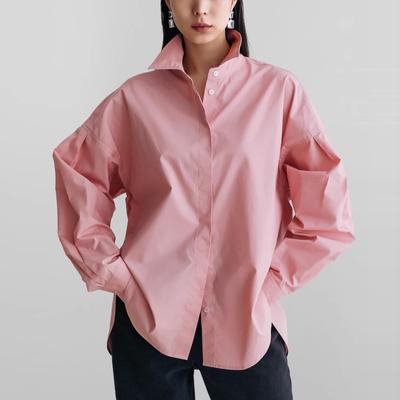 Camicia Casual alla Moda Donna Primavera Estate Coreana Ampia Colletto Classico Camicie Semplici