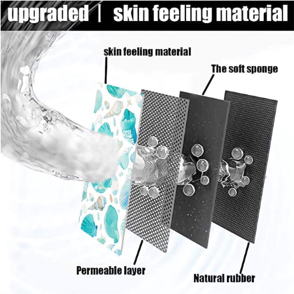 Shells Pattern Rug For Bath And Kitchen Super Absorbent Quick Dry Rubber Backed Dirt Resistant Bath Rugs Mats