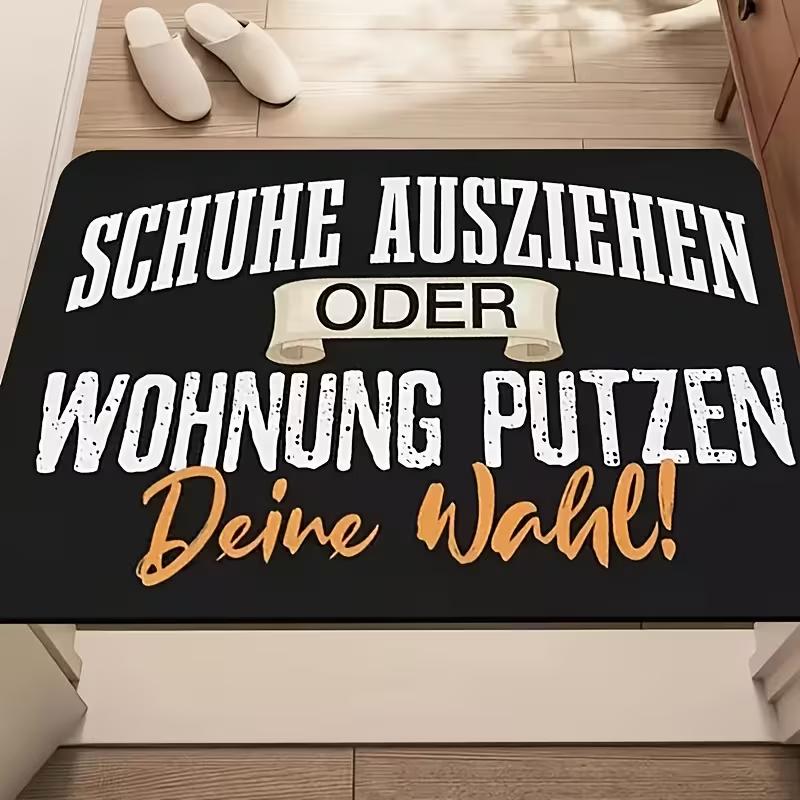 Humorous Saying Welcome Mat Take Off Shoes or Clean Apartment Non-Slip Door Mat for Entryway Living Room Bedroom Door Mat