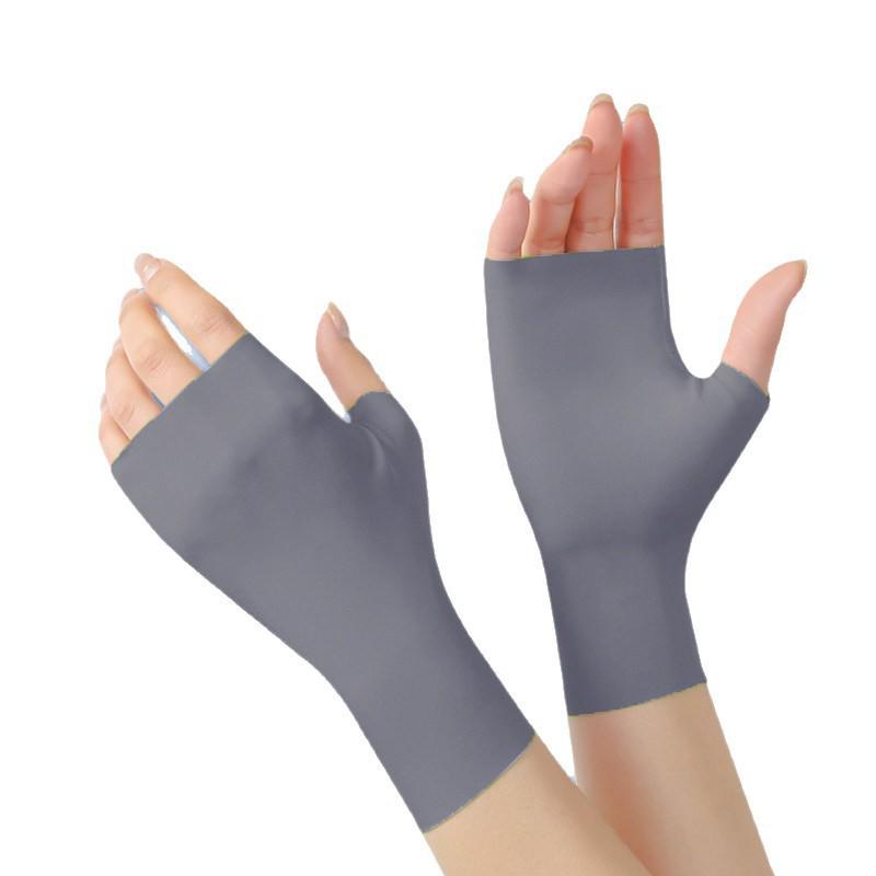 UV Protection Fingerless Manicure Gloves - Black, Breathable, Thin Ice Silk, Shields Against Radiation for Nail Lamp.