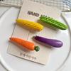 Funny Realistic Food Vegetable Barrettes Novelty Shape Hair Pins 2Pcs Random Styles Cute Hair Accessories for Party Favors