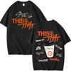 Stray Kids This & That Double‑Sided Print T‑Shirt, Coffee Cup SKZOO Song List Graphic Kpop Fan Casual Short Sleeve Tee