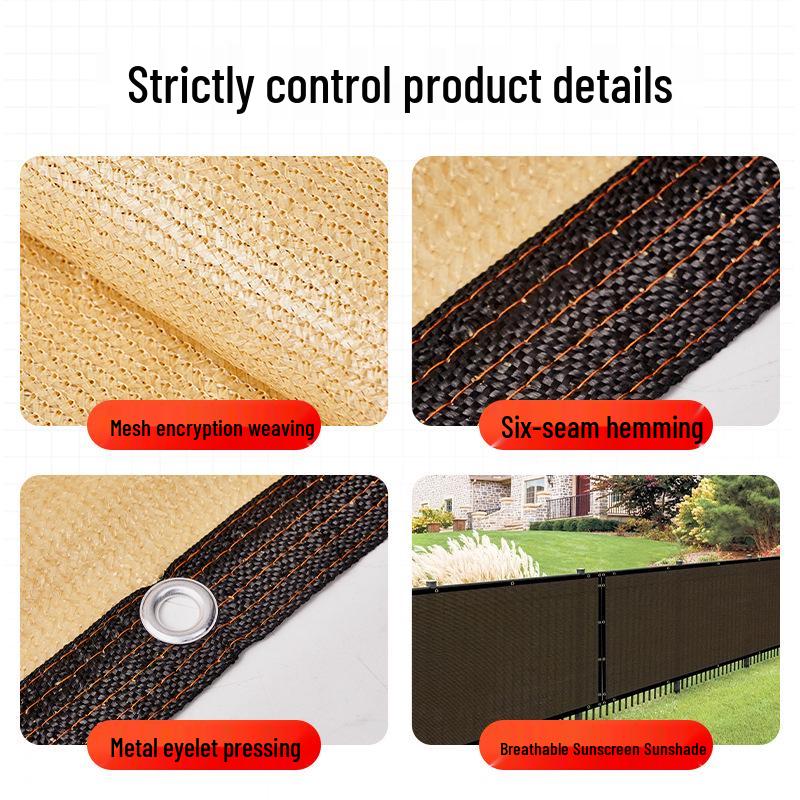 

Outdoor Privacy and Sunshade Net: Balcony & Courtyard Safety Screen with Heat Insulation 0.8m x 2m with edges and eyelets