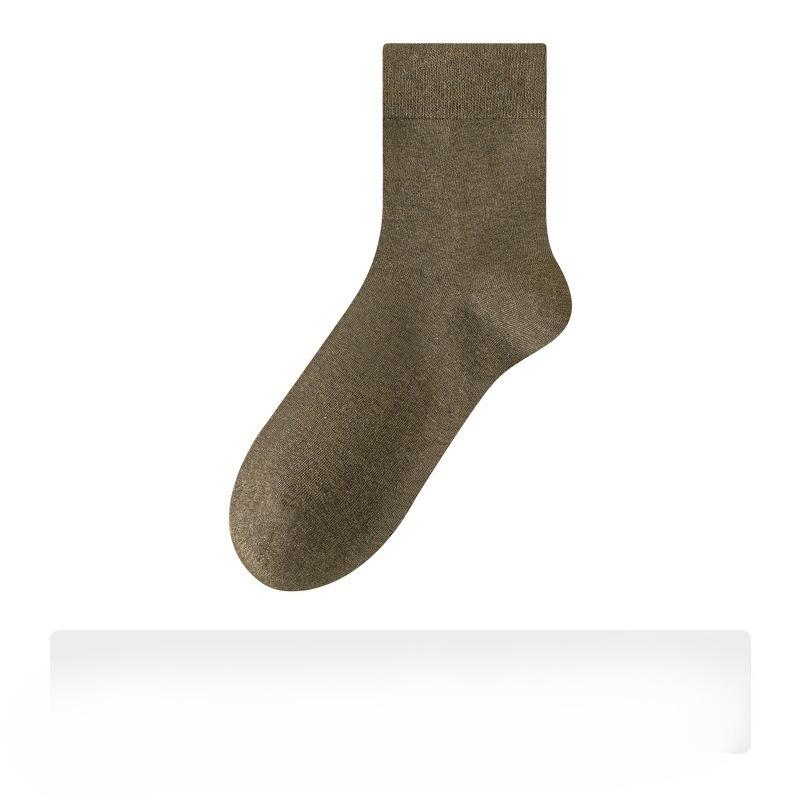 Men's Pure Cotton Mid-calf Socks for Autumn, Odor-resistant, Sweat-absorbent, Antibacterial, Anti-tear, 100% Cotton